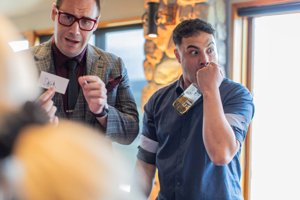 Close up magic for a guest at a Christchurch corporate function