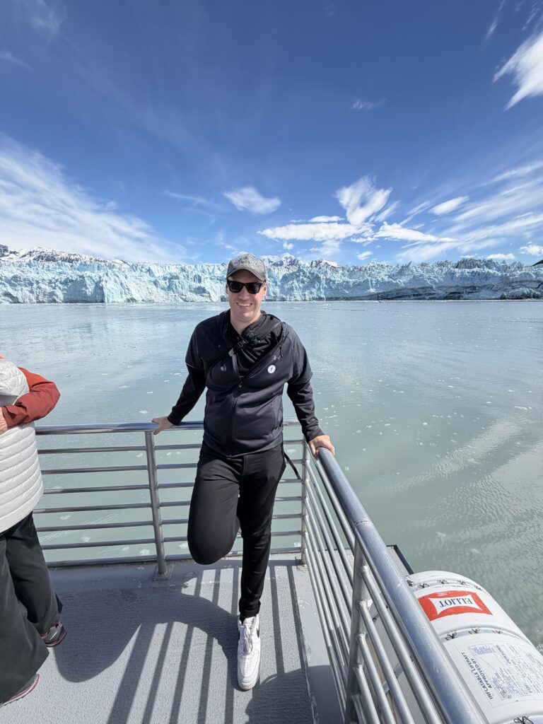 Brendan Dooley at Hubbard Glacier in Alaska